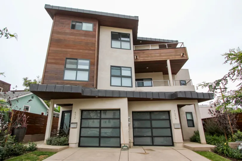 Three story modern units inside La Jolla Lofts in La Jolla CA
