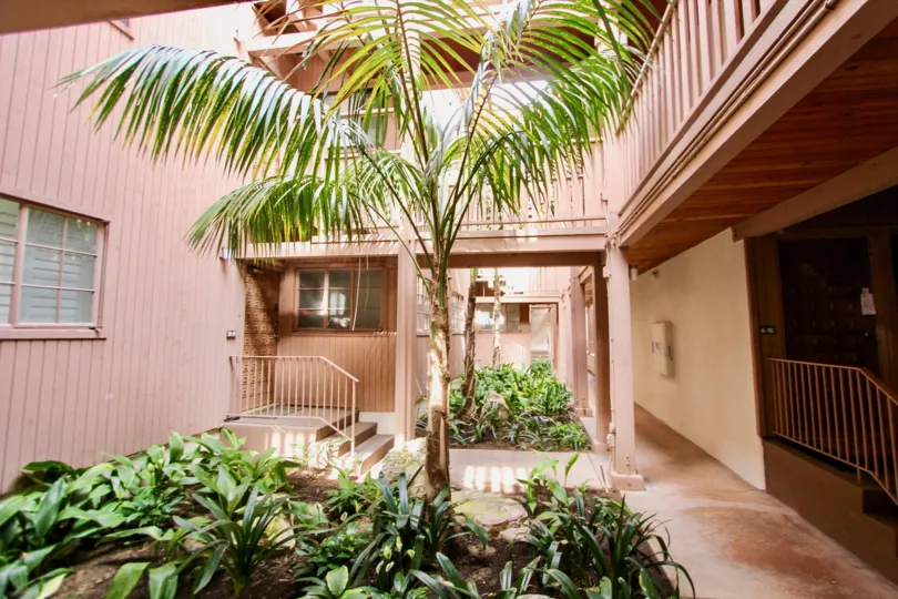 THE HOME IN THE LA JOLLA RACQUET CLUB WITH THE PLANTS, TREES, UPSTAIRS
