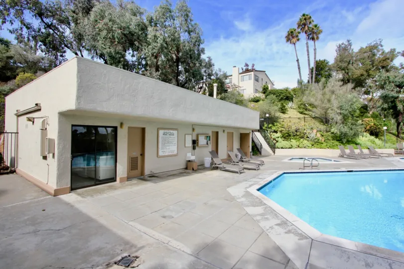Beautiful amenities including pool at the La Jolla Shores Heights in La Jolla, California.