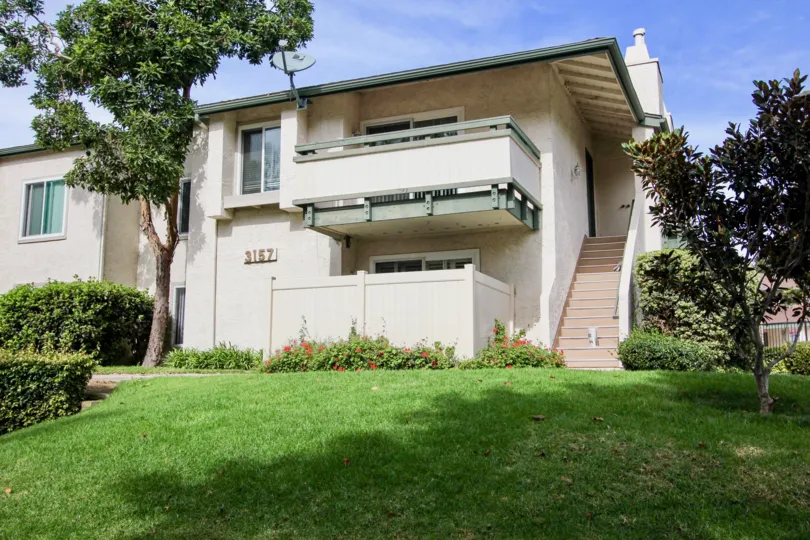 The garden area of La Jolla Terrace apartments is very large and beautiful