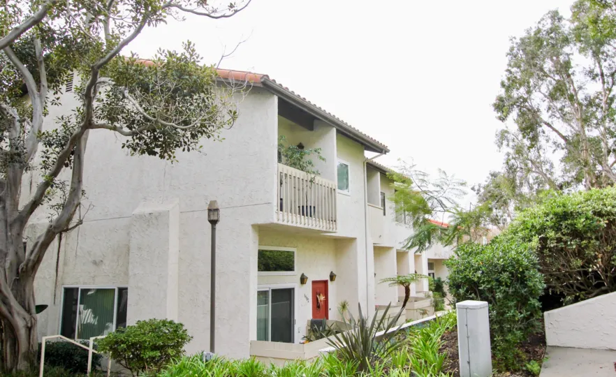 Garden set condos in La Jolla Village Tennis Club in La Jolla, California.