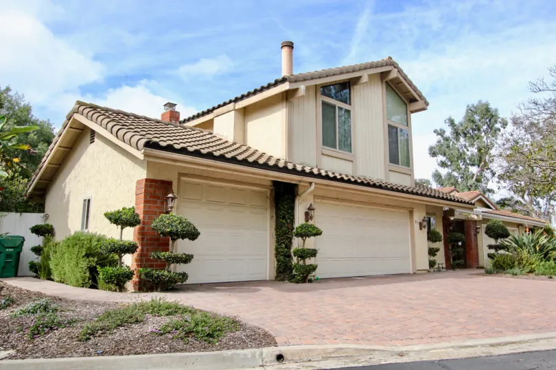 The outside area of La Jolla Woods is very spacious with garden