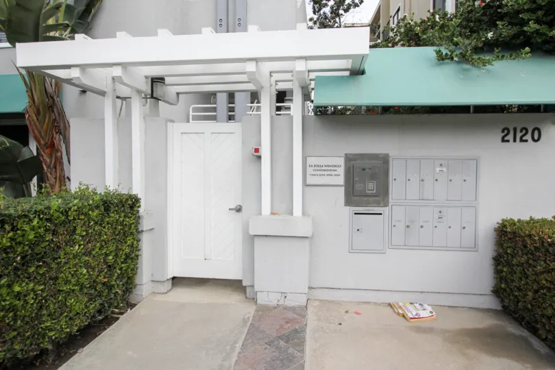 Mail boxes near entrance inside of LJ Windigo in La Jolla CA