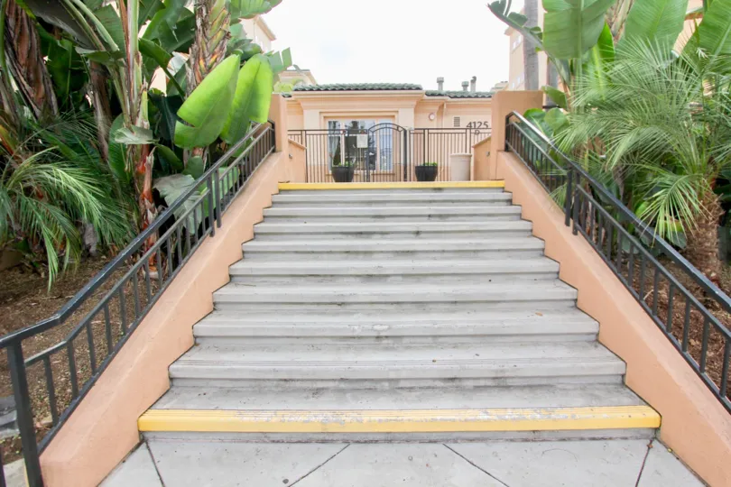 The Stairs in the Regents La Jolla has trees in both sides