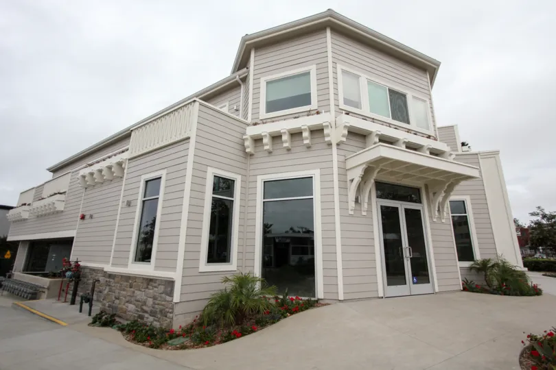 In Rosemont Condos, a Villa with front view has glass windows and glass