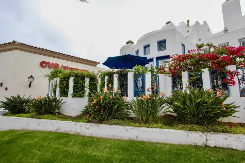 Plants lining the Santorini West condo community in La Jolla CA