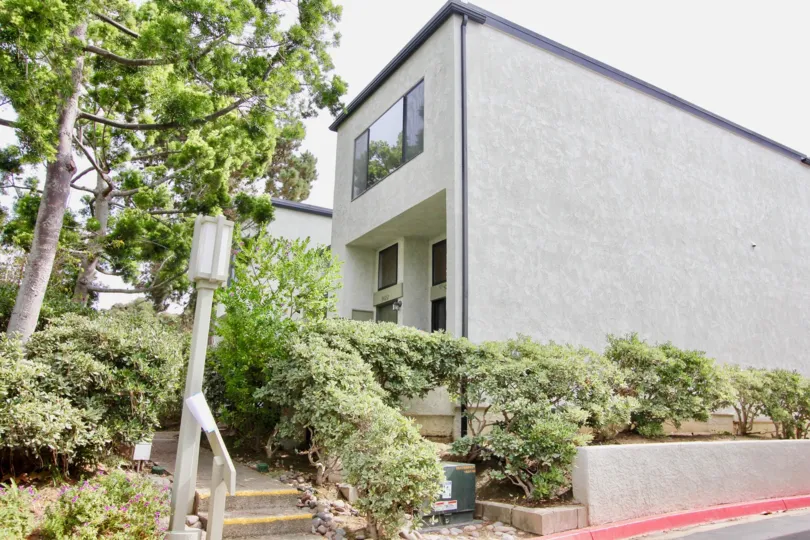 The Woodlands Gray Two-Story Building with Landscaping La Jolla California