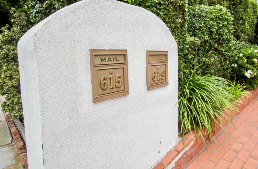 Apartment complex with beautiful landscaped exterior in La Jolla, California