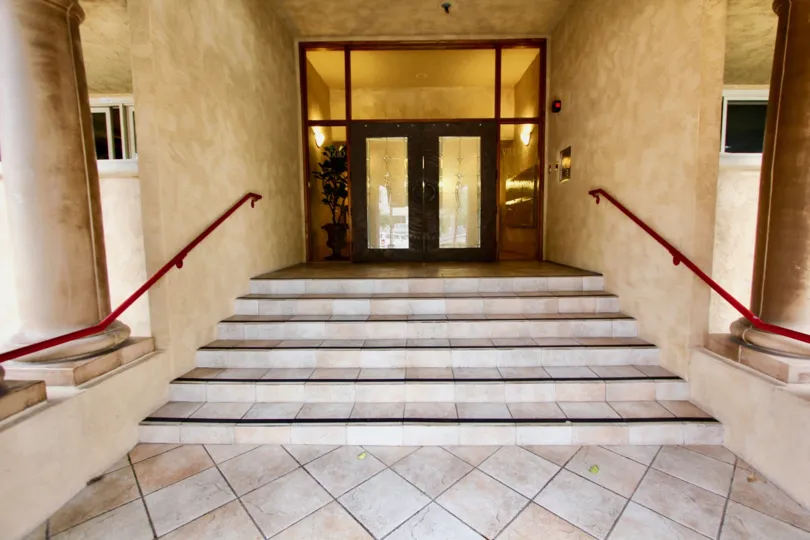 Beautiful entrance way in the Villaggio community in La Jolla, California.