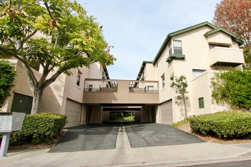 Beautiful entrance to lower-level parking at Woodlands North in LaJolla, California