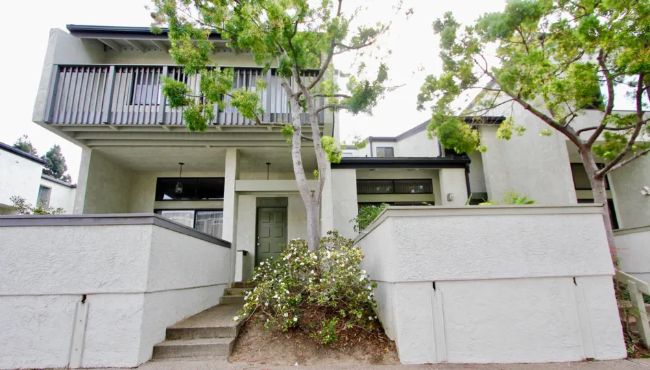 House entrance with trees Woodlands in La Jolla California