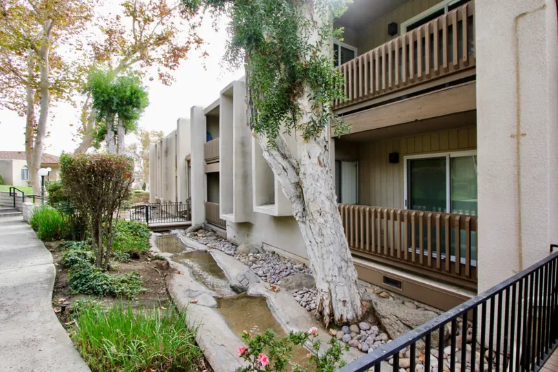House with balcony and trees around having garden in La Mirianda of La Mesa