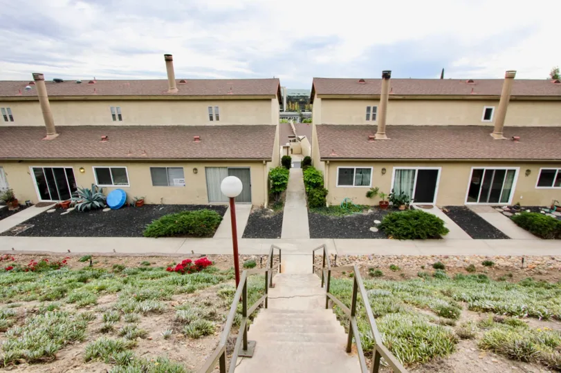 Two identical residential buildings inside Parkway Villas in La Messa CA