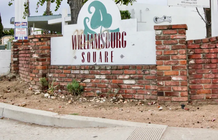 ALT="Williamsburg Square Community at La Mesa in California"