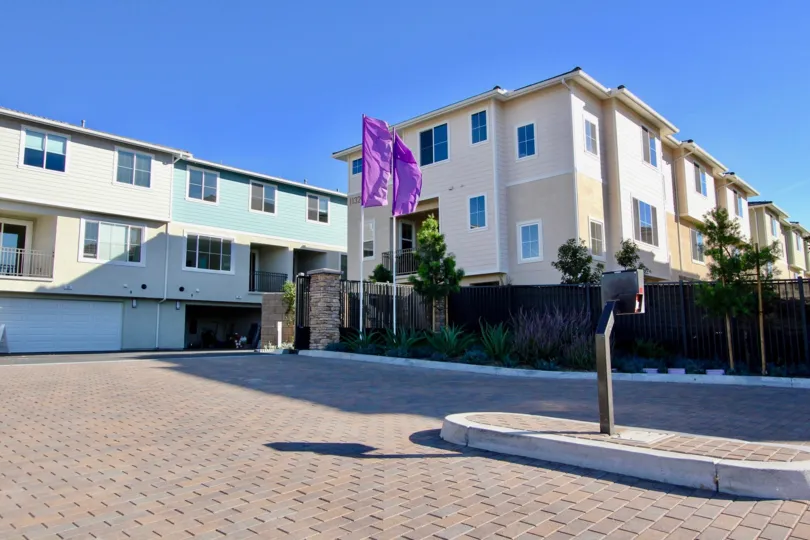 Sunny day open driving way in Aura Community, Mira Mesa, CA