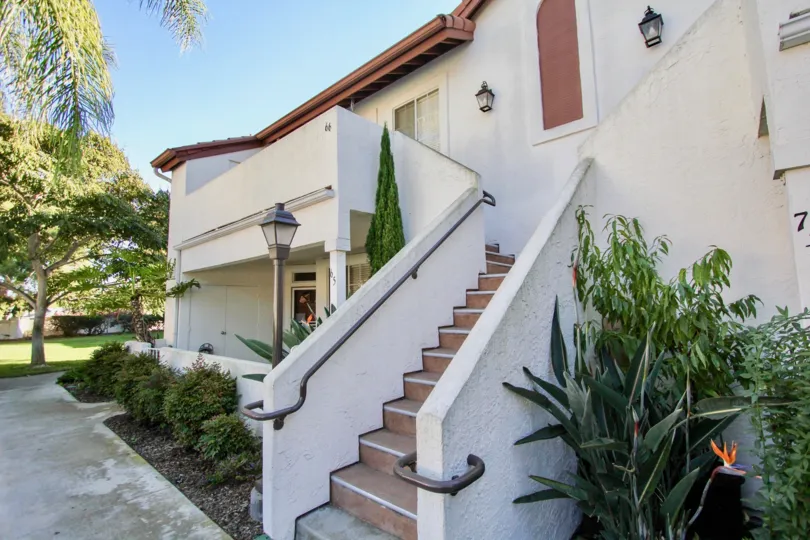 : Canyon Bluffs ,: Mira Mesa  , California,white building, staircase
