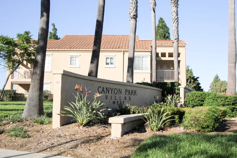 Enrtrance Signage to Canyon Park Villas, Mira Mesa, California