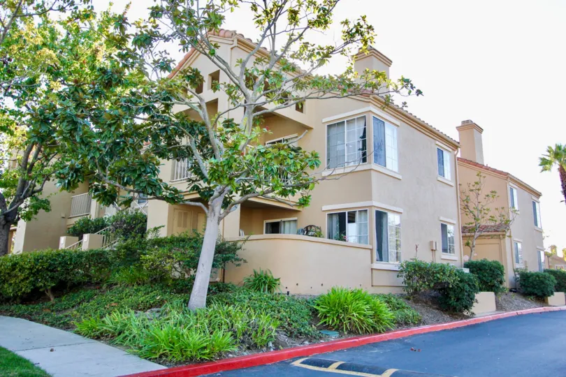 Beautiful Building of Canyon Park Villas with it's greenery, Mira Mesa City, California
