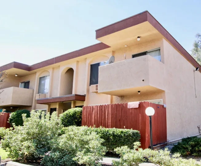 Two story Condo building at Carroll Canyon Gardens in Mira Mesa California
