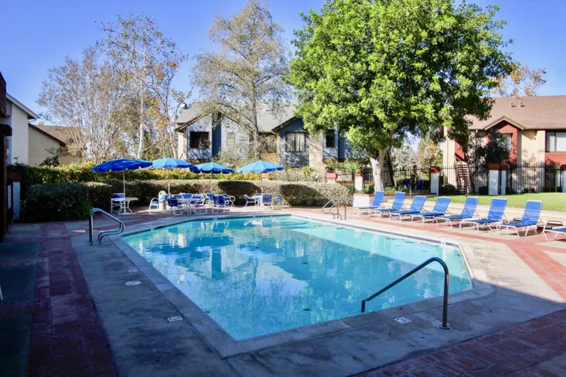 Poolside at the Concord Square Apartments located in Mira Mesa, California