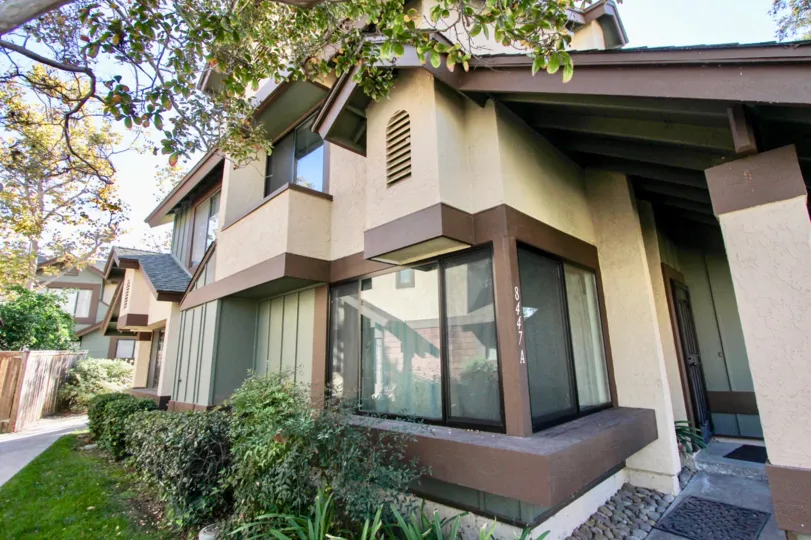 Residential building with plants outside at Concord Square in Mira Mesa California