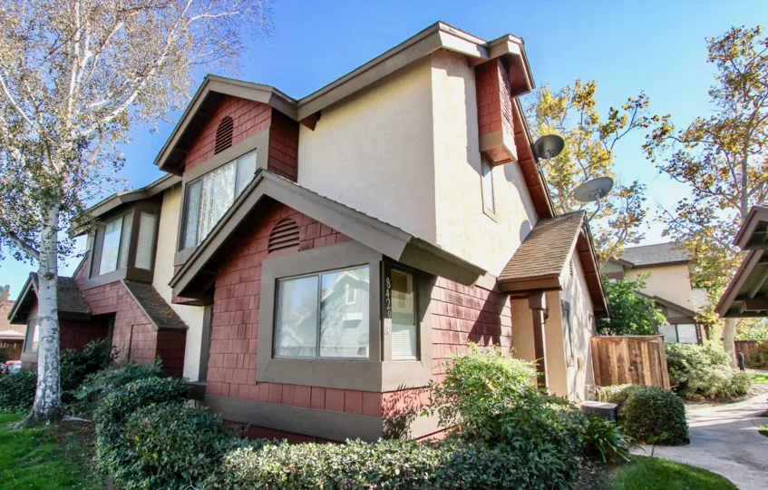 Two story home with yard and fence at Concord Square in Mira Mesa California