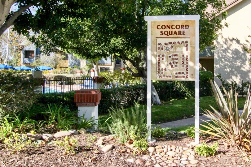 Concord Square green sight and Building Location Signage, Mira Mesa, California