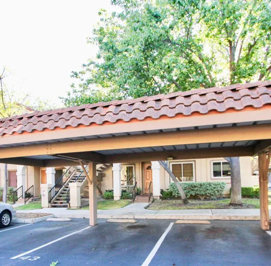 Beautiful Spacious Car Parking with trees around in front of a house in High Ridge area of Mira Mesa