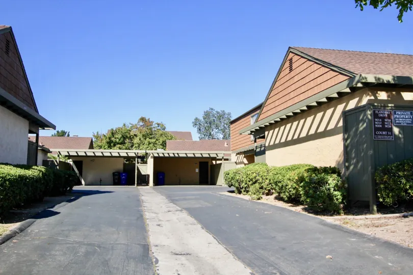 Mesa village in Mira Mesa with open safe roads to park your cars under sheds.