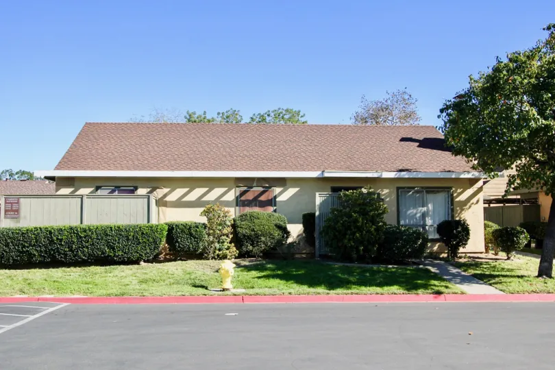 A Sunny Day in Mesa Village with a Marvellous House on road side with green lawn and trees around in Mira Mesa City