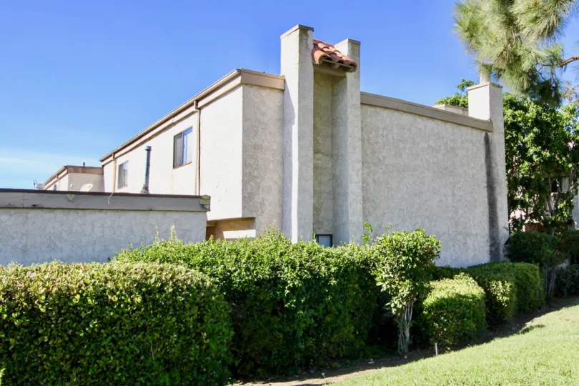 Artistically built edifice and their green surrounding in Montery Village, Mira Mesa, California