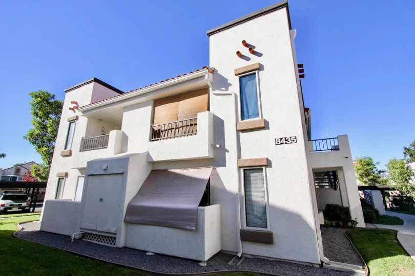 The rear view of a housing unit in the Villas at Westmore community.