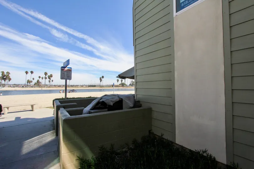 Beach view from Franklin Shores in Mission Beach, California