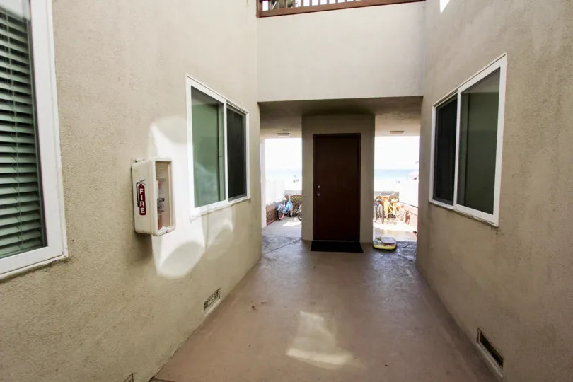 Closer view inside of a building in Ocean Front Breakers, Mission Beach, California