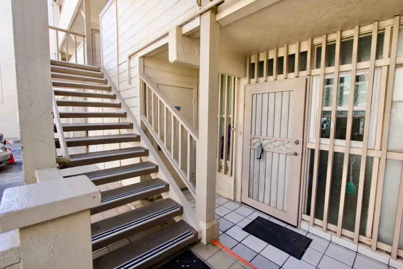 The stairways at the community of Top of the Beach in MissionBeach California.