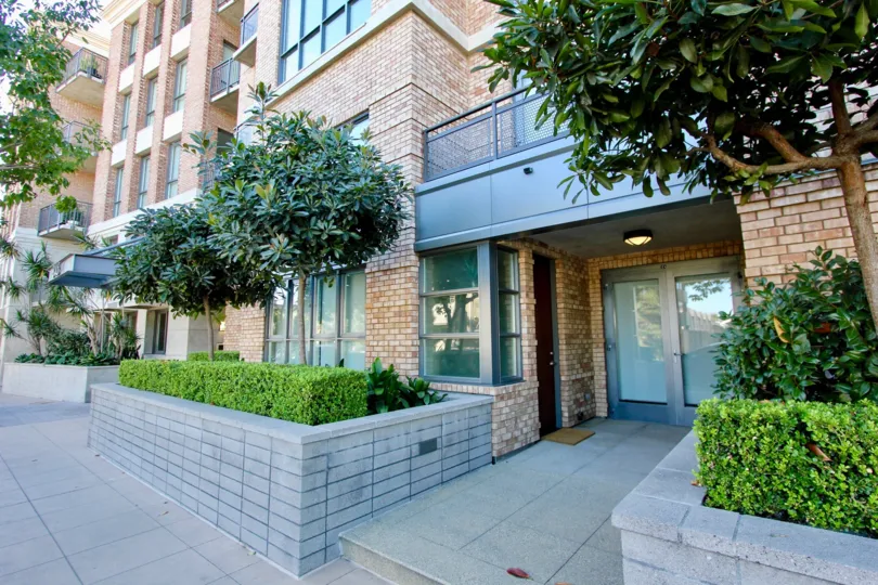 1Mission, City: Mission Hills, The entrance of the building with beautiful balcony and nice brick walls and classes