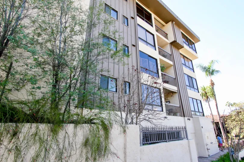 A well maintained building in the Sprucewood community in Mission Hills, California.