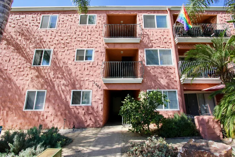 Apartment in the Terrace Village hanger flag on the second floor balcony