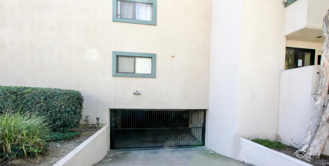The garage entrance to a building in Torrance Canyon of Mission Hills CA.