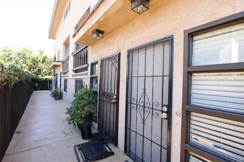 Black iron security doors at the entrances of West Walnut in Mission Hills CA
