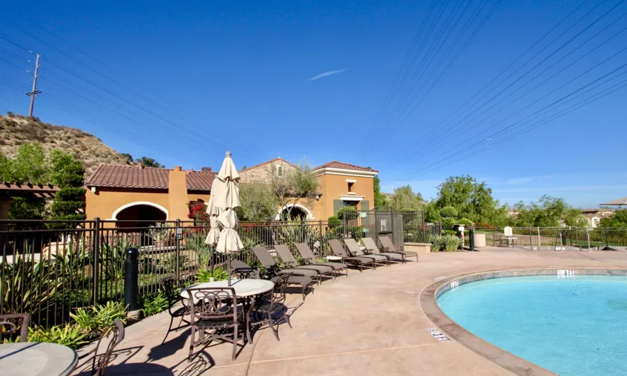 Mission Valley California Escala Community Pool, Blue Sky Summer day
