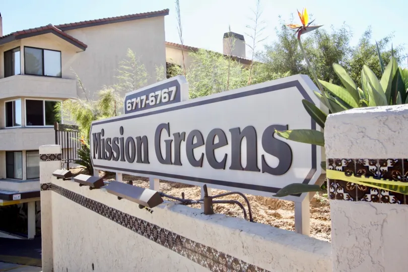 Mission Greens ,: Mission Valley ,California,number,name board