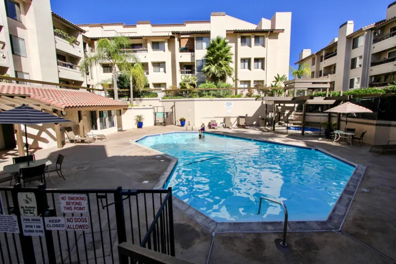 Pool area, Mission Greens community, Mission Valley CA