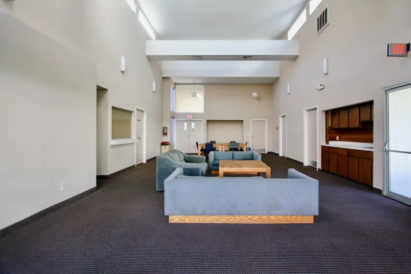mission heights, mission valley, california, breakroom, lounge area, couches, table, kitchen cabinets
