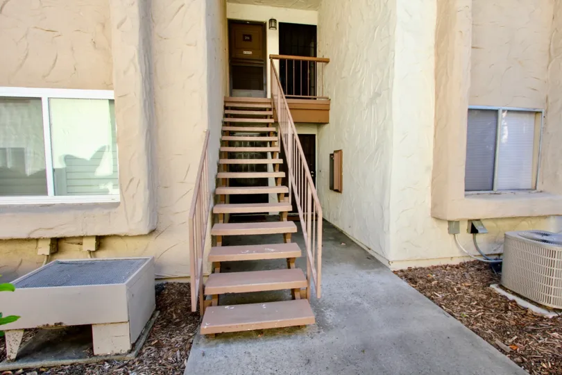 Staircase to several units at the Mission Plaza in sunny Mission Valley, CA