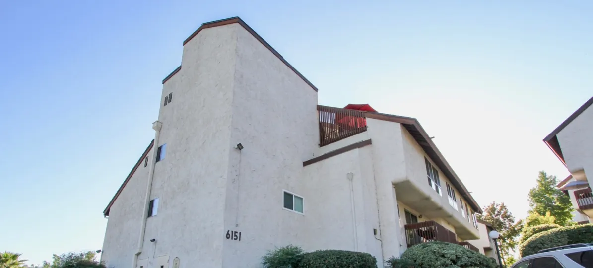 Mission Verde,Mission Valley, California,white building,tall,tree