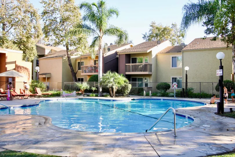 Rancho Mission Villas, Mission Valley,: California,swimmimg pool,balcony