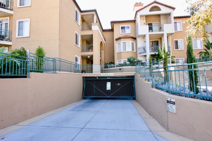 View of parking garage area, River Colony community, Mission Valley CA