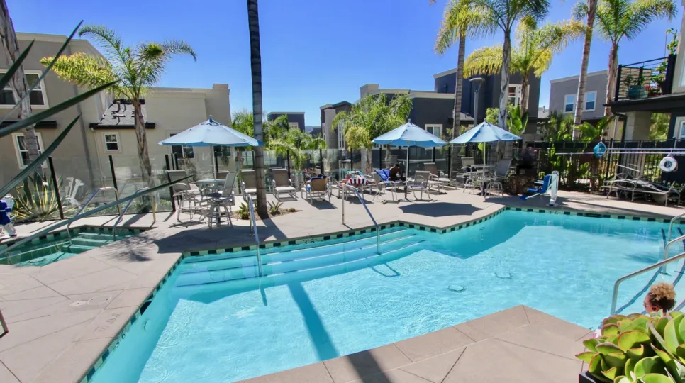 Swimming pool in Skyloft at Origen Mission Valley California