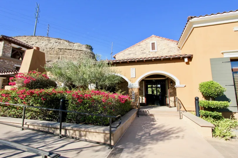 Flowery bushes on a street in Terraces at Escala neighborhood